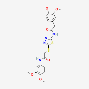 molecular formula C22H24N4O6S2 B2523484 N-(3,4-dimethoxyphenyl)-2-((5-(2-(3,4-dimethoxyphenyl)acetamido)-1,3,4-thiadiazol-2-yl)thio)acetamide CAS No. 887208-92-6