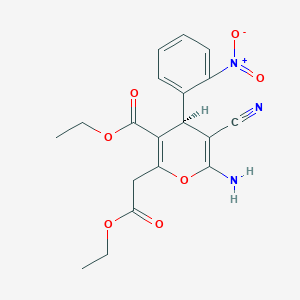ethyl (4S)-6-amino-5-cyano-2-(2-ethoxy-2-oxoethyl)-4-(2-nitrophenyl)-4H-pyran-3-carboxylate