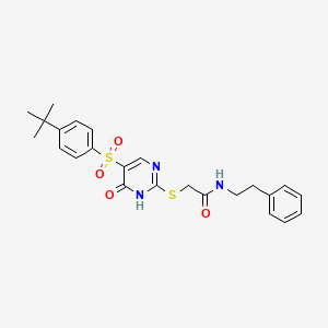 2-((5-((4-(tert-butyl)phenyl)sulfonyl)-6-oxo-1,6-dihydropyrimidin-2-yl)thio)-N-phenethylacetamide