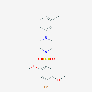molecular formula C20H25BrN2O4S B2523505 1-(4-Bromo-2,5-dimethoxybenzenesulfonyl)-4-(3,4-dimethylphenyl)piperazine CAS No. 496020-23-6