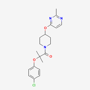 molecular formula C20H24ClN3O3 B2523509 2-(4-Chlorophenoxy)-2-methyl-1-(4-((2-methylpyrimidin-4-yl)oxy)piperidin-1-yl)propan-1-one CAS No. 2097872-52-9