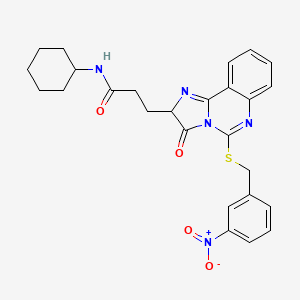 N-cyclohexyl-3-(5-{[(3-nitrophenyl)methyl]sulfanyl}-3-oxo-2H,3H-imidazo[1,2-c]quinazolin-2-yl)propanamide
