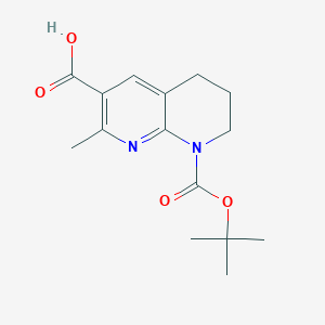 molecular formula C15H20N2O4 B2523517 2-Methyl-8-[(2-methylpropan-2-yl)oxycarbonyl]-6,7-dihydro-5H-1,8-naphthyridine-3-carboxylic acid CAS No. 2445785-70-4