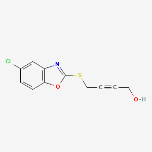 molecular formula C11H8ClNO2S B2523530 4-[(5-氯-1,3-苯并恶唑-2-基)硫代]丁-2-炔-1-醇 CAS No. 669715-35-9