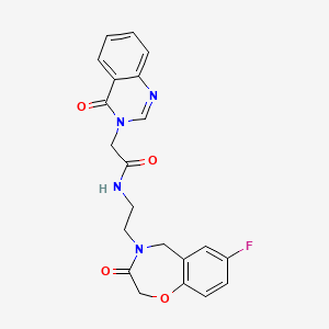 N-(2-(7-fluoro-3-oxo-2,3-dihydrobenzo[f][1,4]oxazepin-4(5H)-yl)ethyl)-2-(4-oxoquinazolin-3(4H)-yl)acetamide