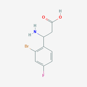 molecular formula C9H9BrFNO2 B2523538 3-氨基-3-(2-溴-4-氟苯基)丙酸 CAS No. 773116-70-4