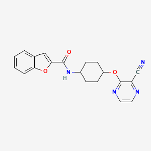 molecular formula C20H18N4O3 B2523539 N-((1r,4r)-4-((3-氰基吡嗪-2-基)氧基)环己基)苯并呋喃-2-甲酰胺 CAS No. 2034317-32-1