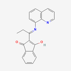 molecular formula C21H16N2O2 B2523542 2-((8-Chinolylamino)propyliden)indan-1,3-dion CAS No. 1024411-34-4