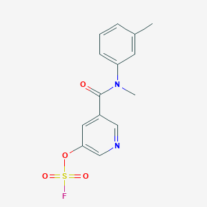 molecular formula C14H13FN2O4S B2523544 3-Fluorosulfonyloxy-5-[methyl-(3-methylphenyl)carbamoyl]pyridine CAS No. 2418703-76-9