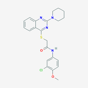 molecular formula C22H23ClN4O2S B2523546 N-(3-chloro-4-methoxyphenyl)-2-[(2-piperidin-1-ylquinazolin-4-yl)thio]acetamide CAS No. 1115309-43-7