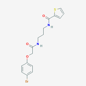 molecular formula C16H17BrN2O3S B252355 N-(3-{[(4-bromophenoxy)acetyl]amino}propyl)thiophene-2-carboxamide 