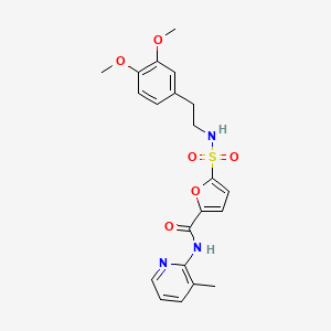 molecular formula C21H23N3O6S B2523555 5-(N-(3,4-二甲氧基苯乙基)磺酰氨基)-N-(3-甲基吡啶-2-基)呋喃-2-甲酰胺 CAS No. 1172910-71-2