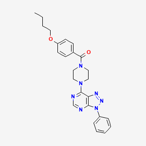 molecular formula C25H27N7O2 B2523559 4-丁氧基苯基（4-(3-苯基-3H-[1,2,3]三唑并[4,5-d]嘧啶-7-基）哌嗪-1-基）甲苯酮 CAS No. 920218-12-8