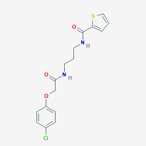 molecular formula C16H17ClN2O3S B252356 N-(3-{[(4-chlorophenoxy)acetyl]amino}propyl)thiophene-2-carboxamide 