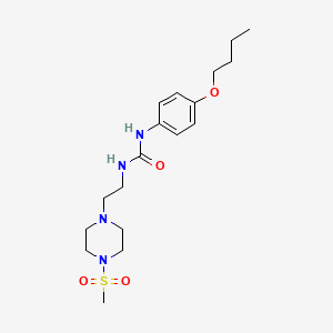 molecular formula C18H30N4O4S B2523564 1-(4-Butoxyphenyl)-3-(2-(4-(methylsulfonyl)piperazin-1-yl)ethyl)urea CAS No. 1207046-41-0