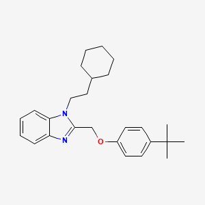 molecular formula C26H34N2O B2523568 2-((4-(叔丁基)苯氧基)甲基)-1-(2-环己基乙基)-1H-苯并[d]咪唑 CAS No. 615280-70-1