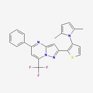 molecular formula C23H17F3N4S B2523571 2-[3-(2,5-二甲基-1H-吡咯-1-基)-2-噻吩基]-5-苯基-7-(三氟甲基)吡唑并[1,5-a]嘧啶 CAS No. 672949-47-2