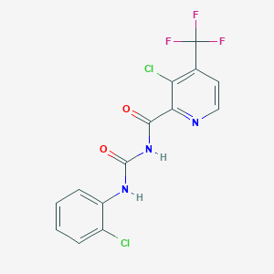 molecular formula C14H8Cl2F3N3O2 B2523572 3-[3-Chloro-4-(trifluoromethyl)pyridine-2-carbonyl]-1-(2-chlorophenyl)urea CAS No. 2059493-95-5