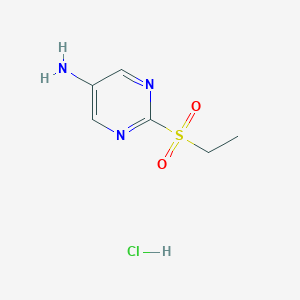 molecular formula C6H10ClN3O2S B2523575 2-Ethylsulfonylpyrimidin-5-amine;hydrochloride CAS No. 2309466-63-3