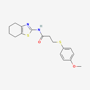 molecular formula C17H20N2O2S2 B2523580 3-((4-甲氧苯基)硫代)-N-(4,5,6,7-四氢苯并[d]噻唑-2-基)丙酰胺 CAS No. 941908-66-3