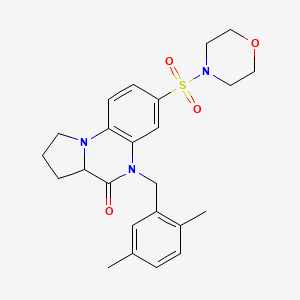 molecular formula C24H29N3O4S B2523582 5-(2,5-dimethylbenzyl)-7-(morpholinosulfonyl)-1,2,3,3a-tetrahydropyrrolo[1,2-a]quinoxalin-4(5H)-one CAS No. 1042134-66-6