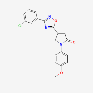 molecular formula C20H18ClN3O3 B2523591 4-[3-(3-Chlorophenyl)-1,2,4-oxadiazol-5-yl]-1-(4-ethoxyphenyl)pyrrolidin-2-one CAS No. 941918-02-1