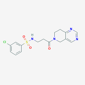 3-chloro-N-(3-(7,8-dihydropyrido[4,3-d]pyrimidin-6(5H)-yl)-3-oxopropyl)benzenesulfonamide