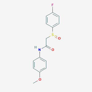 molecular formula C15H14FNO3S B2523603 2-[(4-fluorophenyl)sulfinyl]-N-(4-methoxyphenyl)acetamide CAS No. 339097-27-7