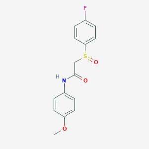 molecular formula C15H14FNO3S B2523603 2-[(4-fluorofenil)sulfinil]-N-(4-metoxifenil)acetamida CAS No. 339097-27-7