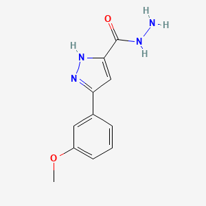 molecular formula C11H12N4O2 B2523609 3-(3-methoxyphenyl)-1H-pyrazole-5-carbohydrazide CAS No. 890007-17-7