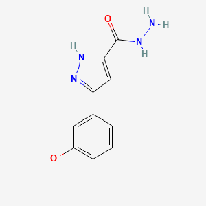 molecular formula C11H12N4O2 B2523609 3-(3-甲氧基苯基)-1H-吡唑-5-甲酰肼 CAS No. 890007-17-7