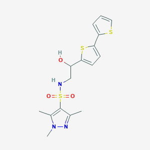 N-(2-{[2,2'-bithiophene]-5-yl}-2-hydroxyethyl)-1,3,5-trimethyl-1H-pyrazole-4-sulfonamide