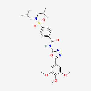 4-[bis(2-methylpropyl)sulfamoyl]-N-[5-(3,4,5-trimethoxyphenyl)-1,3,4-oxadiazol-2-yl]benzamide