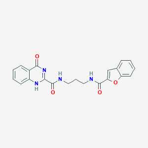 molecular formula C21H18N4O4 B252363 N-[3-(1-benzofuran-2-carbonylamino)propyl]-4-oxo-1H-quinazoline-2-carboxamide 
