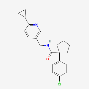 1-(4-chlorophenyl)-N-((6-cyclopropylpyridin-3-yl)methyl)cyclopentane-1-carboxamide