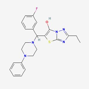 2-Ethyl-5-((3-fluorophenyl)(4-phenylpiperazin-1-yl)methyl)thiazolo[3,2-b][1,2,4]triazol-6-ol