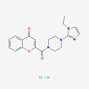 molecular formula C19H21ClN4O3 B2523645 盐酸2-(4-(1-乙基-1H-咪唑-2-基)哌嗪-1-羰基)-4H-色烯-4-酮 CAS No. 1190023-84-7