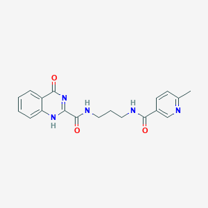 molecular formula C19H19N5O3 B252365 N-[3-[(6-methylpyridine-3-carbonyl)amino]propyl]-4-oxo-1H-quinazoline-2-carboxamide 