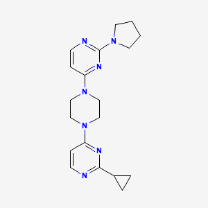 molecular formula C19H25N7 B2523657 2-Cyclopropyl-4-[4-(2-pyrrolidin-1-ylpyrimidin-4-yl)piperazin-1-yl]pyrimidine CAS No. 2415516-55-9