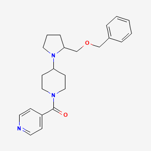 molecular formula C23H29N3O2 B2523658 (4-(2-((Benzyloxy)methyl)pyrrolidin-1-yl)piperidin-1-yl)(pyridin-4-yl)methanone CAS No. 2034468-97-6