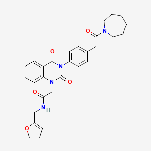 2-(3-(4-(2-(azepan-1-yl)-2-oxoethyl)phenyl)-2,4-dioxo-3,4-dihydroquinazolin-1(2H)-yl)-N-(furan-2-ylmethyl)acetamide