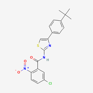 molecular formula C20H18ClN3O3S B2523660 N-[4-(4-tert-butylphenyl)-1,3-thiazol-2-yl]-5-chloro-2-nitrobenzamide CAS No. 330201-28-0