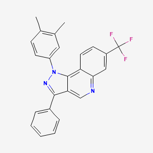 molecular formula C25H18F3N3 B2523663 1-(3,4-dimethylphenyl)-3-phenyl-7-(trifluoromethyl)-1H-pyrazolo[4,3-c]quinoline CAS No. 901044-78-8