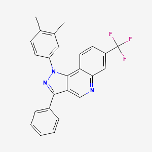 molecular formula C25H18F3N3 B2523663 1-(3,4-ジメチルフェニル)-3-フェニル-7-(トリフルオロメチル)-1H-ピラゾロ[4,3-c]キノリン CAS No. 901044-78-8