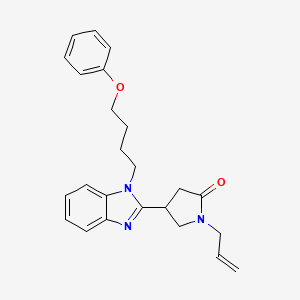 molecular formula C24H27N3O2 B2523673 4-[1-(4-苯氧基丁基)苯并咪唑-2-基]-1-丙-2-烯基吡咯烷-2-酮 CAS No. 874637-61-3