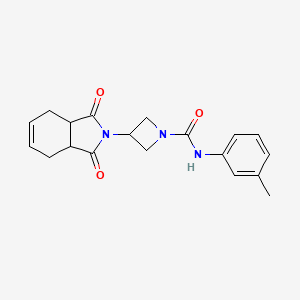 molecular formula C19H21N3O3 B2523674 3-(1,3-二氧代-3a,4,7,7a-四氢-1H-异吲哚-2(3H)-基)-N-(间甲苯基)氮杂环丁-1-甲酰胺 CAS No. 2034492-37-8