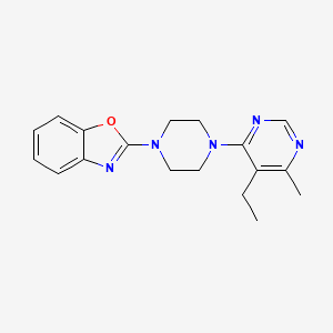 molecular formula C18H21N5O B2523677 2-[4-(5-Ethyl-6-methylpyrimidin-4-yl)piperazin-1-yl]-1,3-benzoxazole CAS No. 2415602-47-8