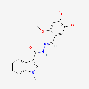 molecular formula C20H21N3O4 B2523679 (E)-1-methyl-N'-(2,4,5-trimethoxybenzylidene)-1H-indole-3-carbohydrazide CAS No. 383893-93-4