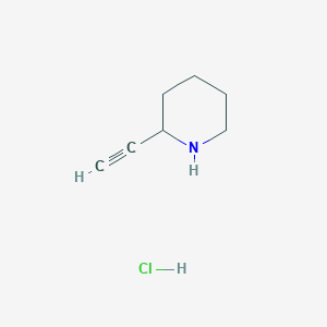molecular formula C7H12ClN B2523681 2-Ethynylpiperidine hydrochloride CAS No. 136-90-3; 1380680-53-4