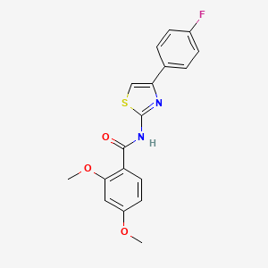 molecular formula C18H15FN2O3S B2523684 (E)-N-(4-(4-fluorophenyl)thiazol-2(3H)-ylidene)-2,4-dimethoxybenzamide CAS No. 312756-18-6